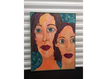 Art - Large Painting Of Women With Blue Eyes