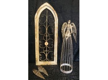 Solid Iron Angel Wings Wall Accent & Rustic Decor