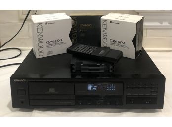 Vintage Kenwood Multiple Compact Disc Player, Remote & Disc Magazines