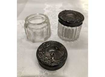 Vintage Sterling Silver Vanity Jars (20.2 Grams)