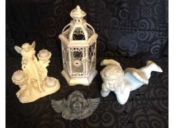 Candle Lantern & Angel Decor