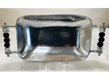 Beautiful Glass Beaded Handle Serving Tray (India)