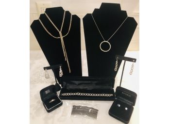 Silvertone Crystal Jewelry Collection