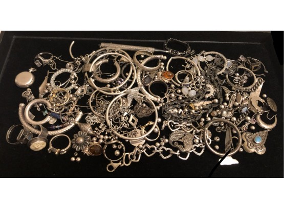 Sterling Silver Parts Lot (394.5 Grams)