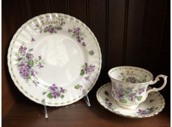 Vintage Royal Albert Violets February Flower Of The Month Fine China (England)