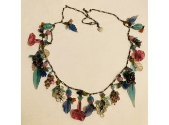 Authentic Lucy Isaac Sterling & Glass Necklace