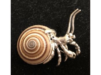 Sterling Silver Snail Brooch 7.1 Grams)