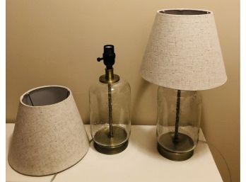 Brushed Gold Bubble Glass Lamps