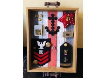 Vintage Military Collectibles Shadowbox