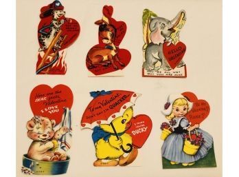 Vintage 1950s Valentines Day Cards Lot 3