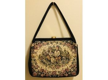 Vintage Tapestry Handbag & Attached Change Purse