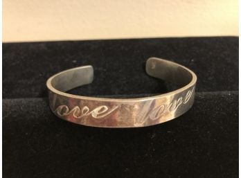 Sterling Silver Love Cuff Bracelet (22.8 Grams)