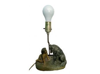 Baby And Dog Lamp