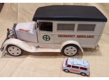 Two Emergency Ambulance Toy Cars