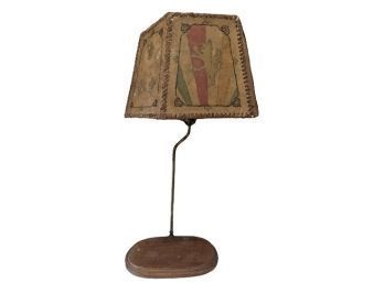 Vintage Scottish Themed Lamp Shade With Lamp