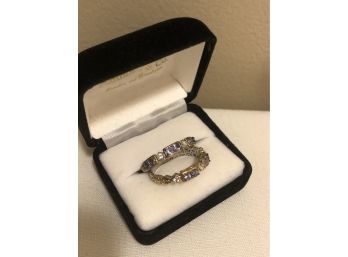 Sterling Silver Stacking CZ Band Set (7.4 Grams)