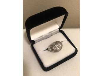 Vintage Sterling Silver CZ Dome Ring (8.0 Grams)