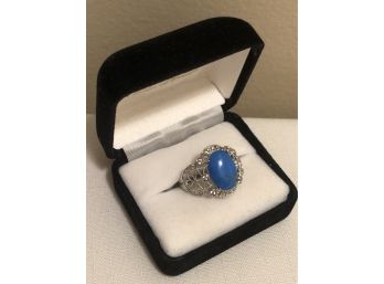 Sterling Silver Sleeping Beauty Turquoise Ring (5.3 Grams)