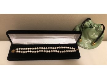 Asian Double Strand Pearl Bracelet & Pouch