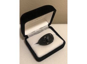 Sterling Silver Nephrite Ring (11.9 Grams)
