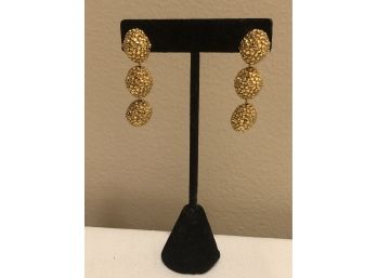 18K Italian Gold Drop Earrings (8.6 Grams)