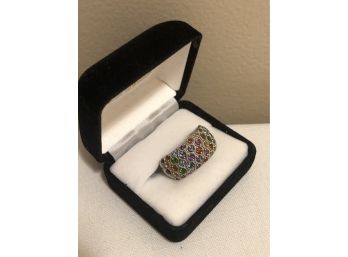 Sterling Silver Multicolor CZ Ring (9.4 Grams)