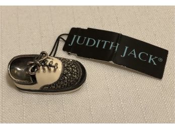 Judith Jack Designer Sterling Silver Saddle Shoe Brooch (9.8 Grams)