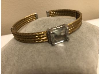 RCI Sterling Silver Vermeil Quartz Cuff Bracelet (14.5 Grams)