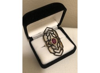 Sterling Silver Crystal Gemstone Ring (7.8 Grams)