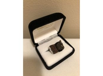 Sterling Silver Smoky Quartz Ring (10.7 Grams)