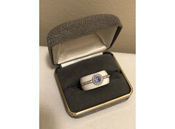 Sterling Silver Lucite CZ Ring
