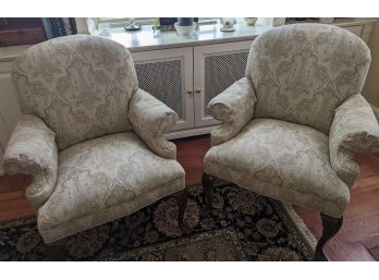 Pair Of Upholstered Arm Chairs