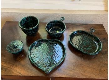 Assorted Green Bennington Potters Pottery