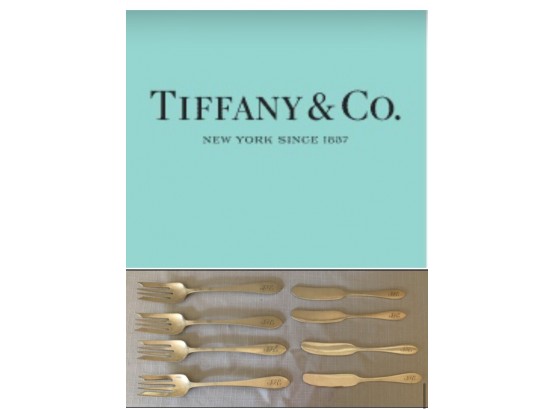 Vintage Authentic Tiffany & Co Cocktail Forks & Knives (297 Grams)
