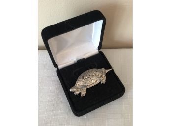 Vintage Sterling Silver Turtle Brooch (4.7 Grams)