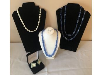 Vintage Mother Of Pearl, Crystal & Glass Jewelry Collection