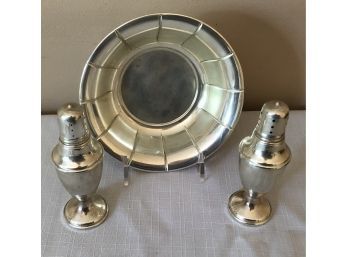 Vintage Sterling Silver Bowl & Salt & Pepper Shakers (112 Grams)