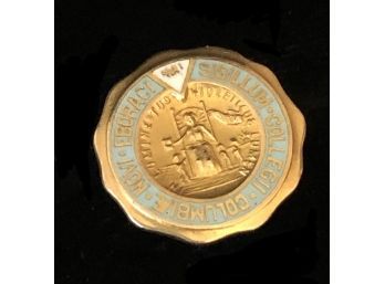 Vintage Solid Gold Seal Of Columbia University Pin (2.6 Grams)