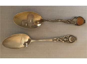 Antique Sterling Silver Syracuse & Cornell University Spoons (41 Grams)