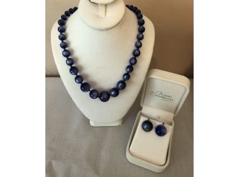 Vintage Moonglow Lucite Necklace & Earrings Set