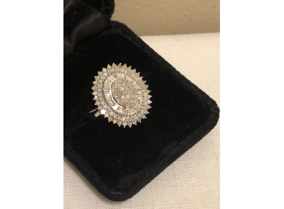 Sterling Silver Diamond Ring (6.2 Grams)
