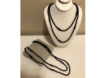 Sterling Silver Black Crystal Necklaces