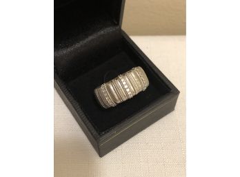 Judith Ripka Sterling Silver CZ Ring (13.0 Grams)