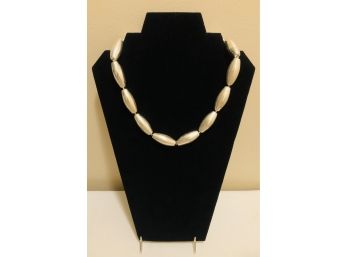 Sterling Silver Bicone Bead Necklace (52.5 Grams)