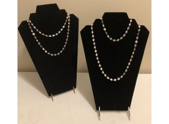 Sterling Silver Crystal Necklaces (80.3 Grams)