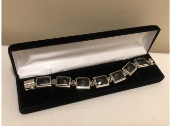 Michael Dawkins Designer Sterling Silver Nephrite Bracelet (76.4 Grams)