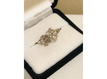 Indian Sterling Silver Diamond Ring (3.0 Grams)
