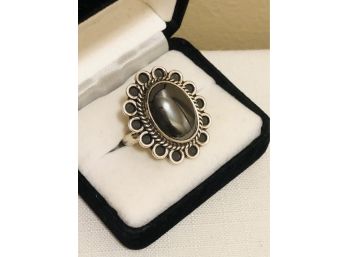 Mexican Sterling Silver Hematite Ring (14.3 Grams)
