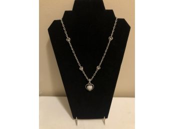 Sterling Silver Judith Ripka CZ Heart Necklace & Pendant (43.3 Grams)