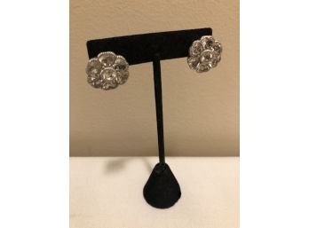 Sterling Silver Judith Ripka Goshenite Flower Earrings (13.1 Grams)